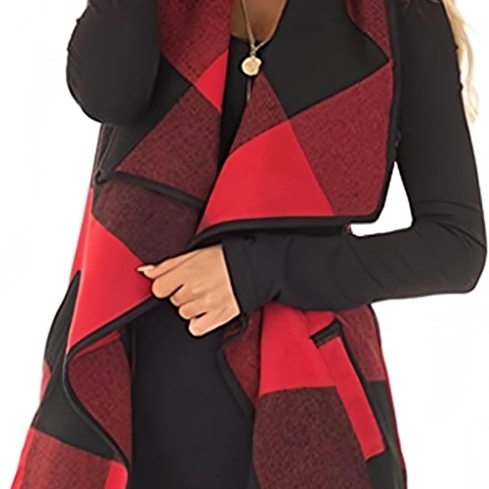 Buffalo Check Red and Black Vest